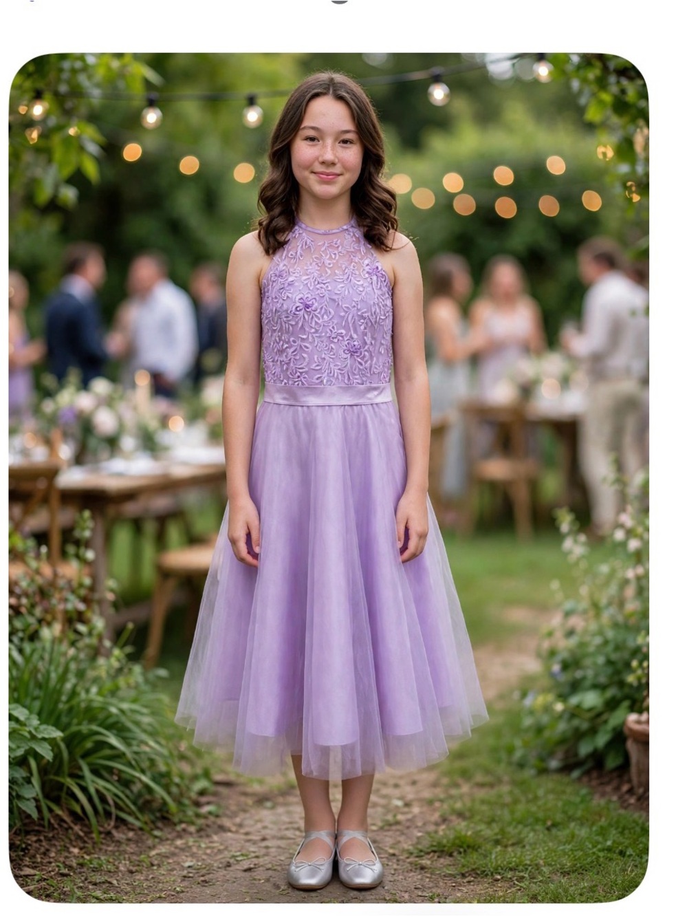 Ada Lilac Halter Tulle Dress for Teen  Girls